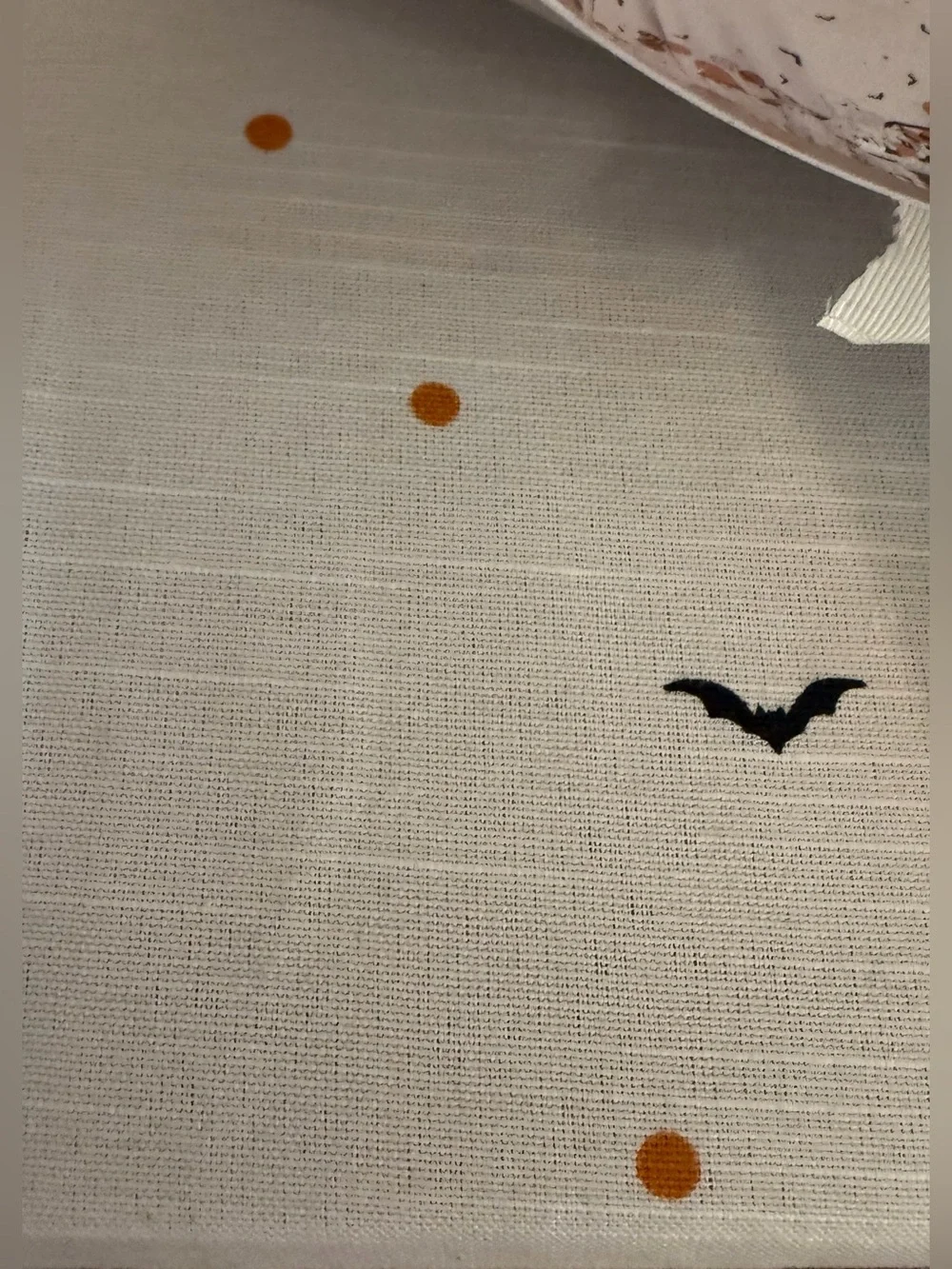 Oblong Halloween Tablecloth - Festive Dots, Bats & Ghost Size 60”x84” NWT
